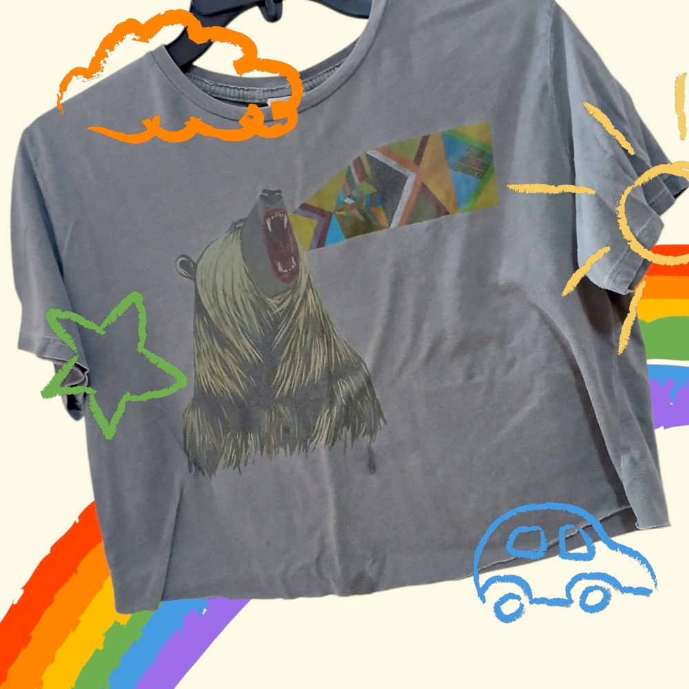 Gray Graphic Crop Top Casual Style